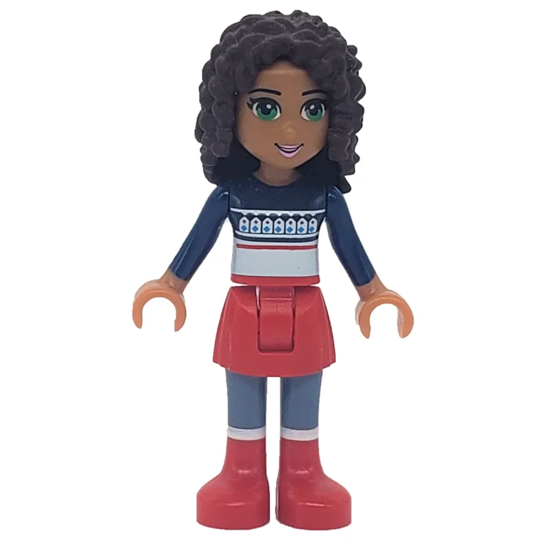 Andrea - Dark Blue Christmas Sweater, Red Ski… — minifigurine LEGO | Brick Broker