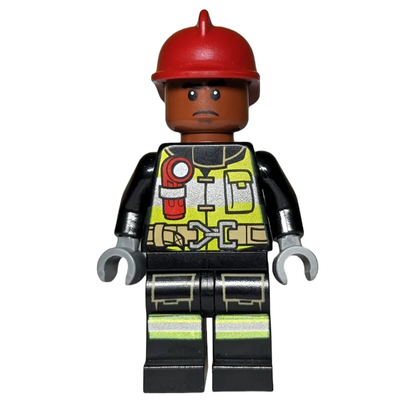 Firefighter with Reddish Brown Skin and Dark… — minifigurine LEGO | Brick Broker