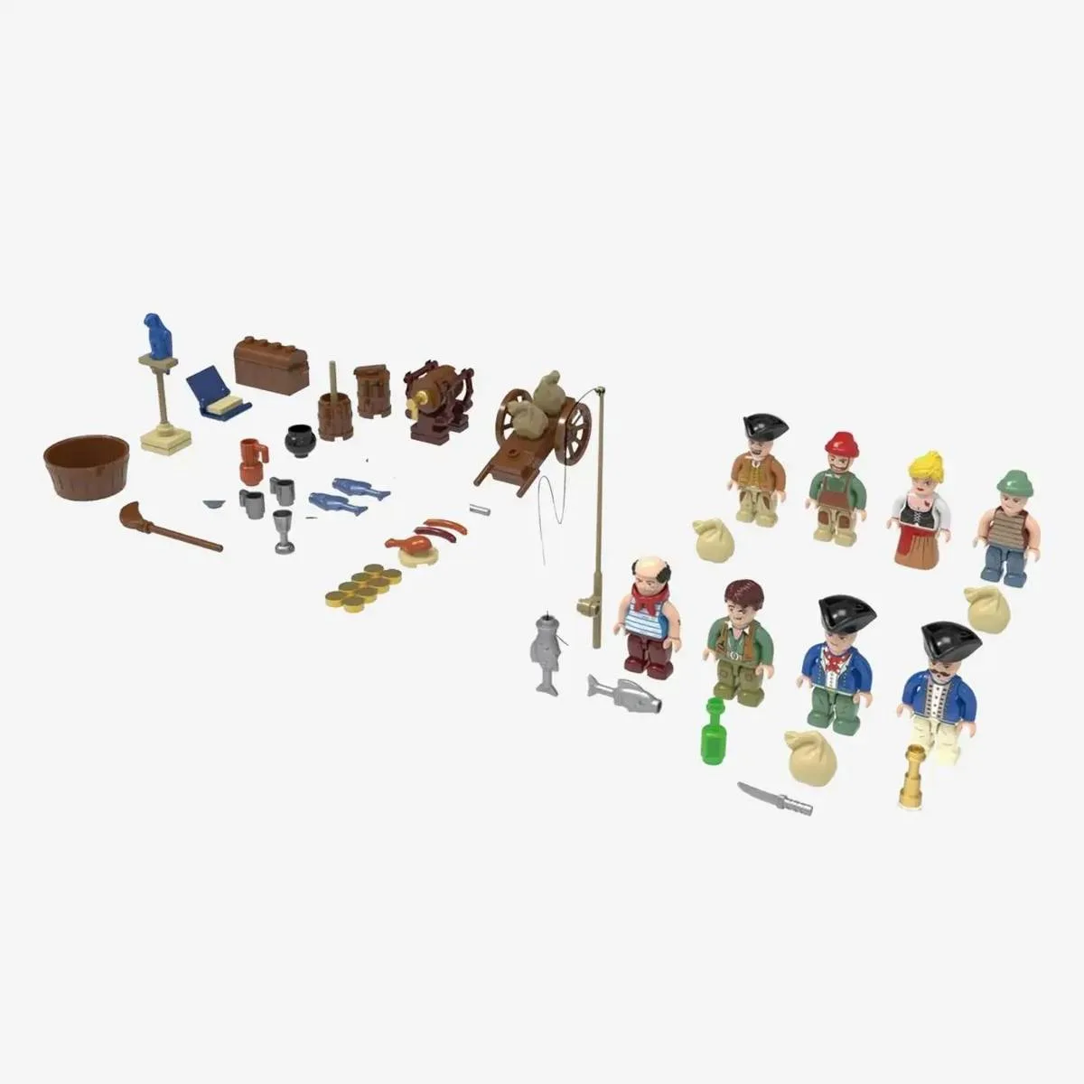 BlueBrixx Pack de figurines Pirates - Civils (BB-107554) - prix | Brick Broker