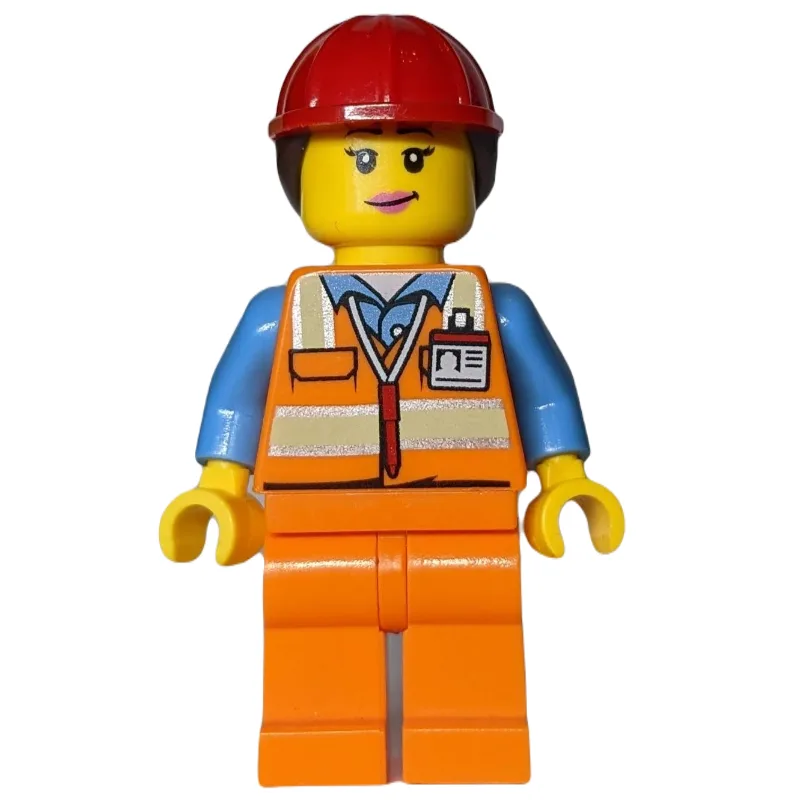Worker - Orange Torso, Orange Legs, Red Helme… — minifigurine LEGO | Brick Broker