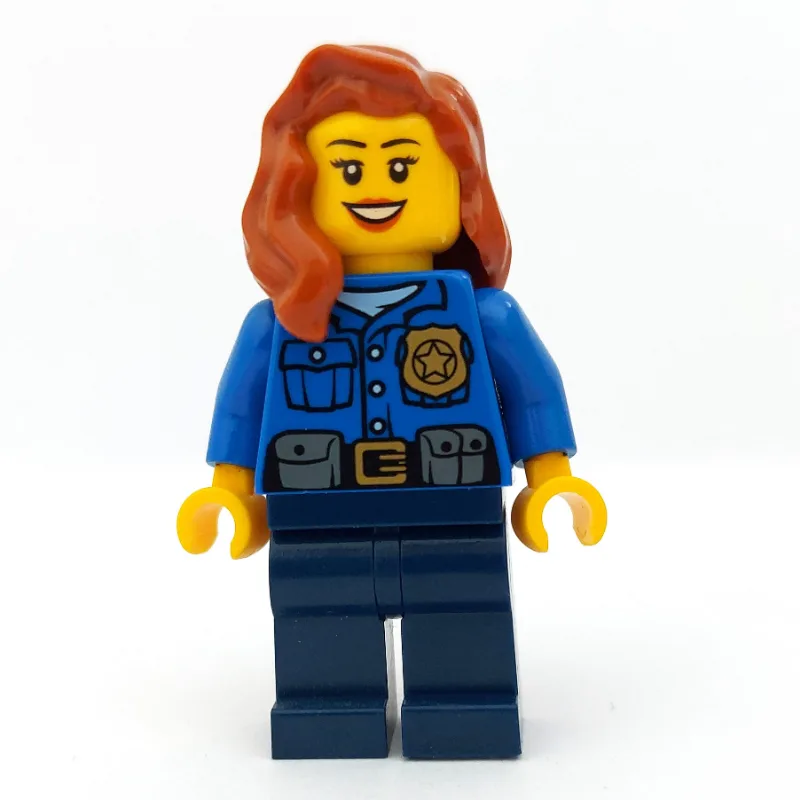 Policewoman, Blue Shirt with Badge and Pouche… — minifigurine LEGO | Brick Broker