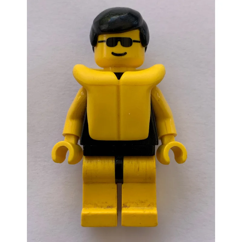 Man, Plain Black Swimsuit, Black Hair, Yellow… — minifigurine LEGO | Brick Broker