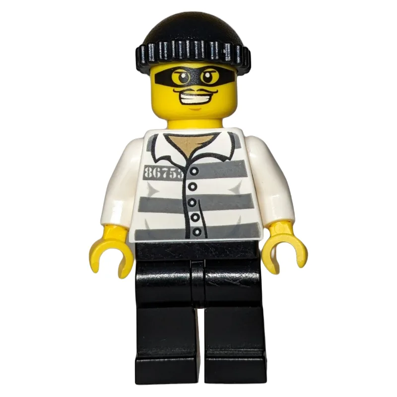 Criminal, Prison Shirt with #86753, Black Leg… — minifigurine LEGO | Brick Broker