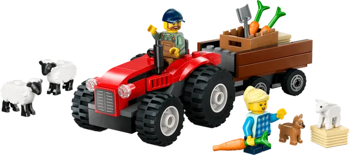 LEGO 60461 Tracteur de Ferme Rouge avec Remorque et Moutons - prix | Brick Broker