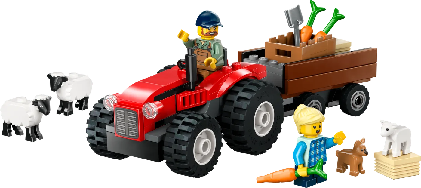LEGO 60461 Tracteur de Ferme Rouge avec Remorque et Moutons - prix | Brick Broker