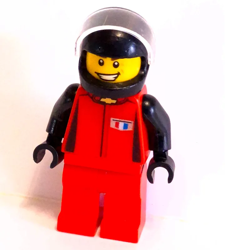 Race Driver, Red Torso, Red Legs, Black Helme… — minifigurine LEGO | Brick Broker