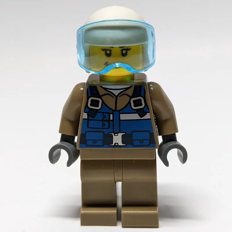 Woman, Pilot, Blue Vest, White Helmet — dans quels sets LEGO ? (fig-011427) | Brick Broker