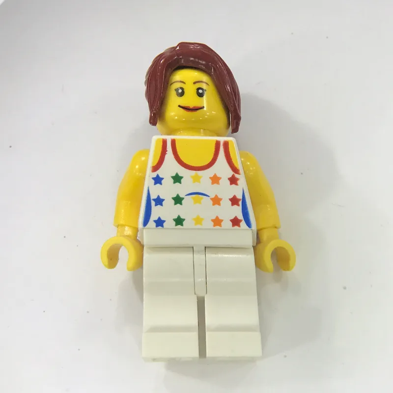 Female with Rainbow Stars on Tank Top and Whi… — minifigurine LEGO | Brick Broker