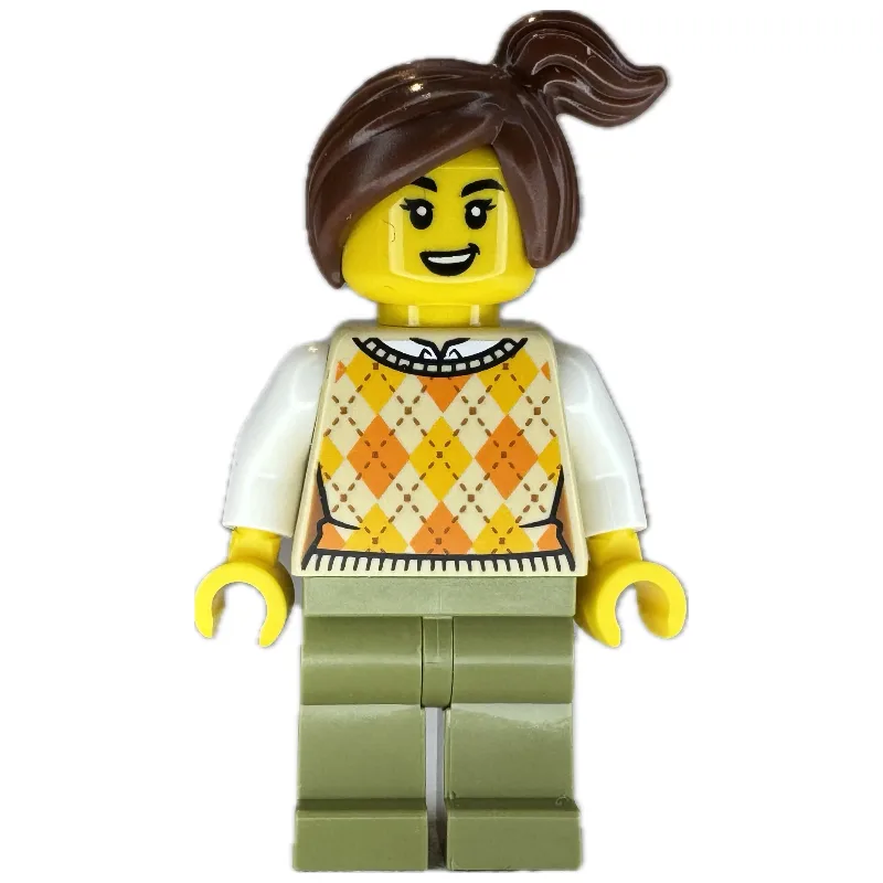 Kiosk Customer, Tan Torso, Olive Green Legs,… — minifigurine LEGO | Brick Broker