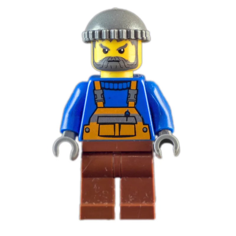 Man, Orange Overalls over Blue Sweater, Reddi… — minifigurine LEGO | Brick Broker