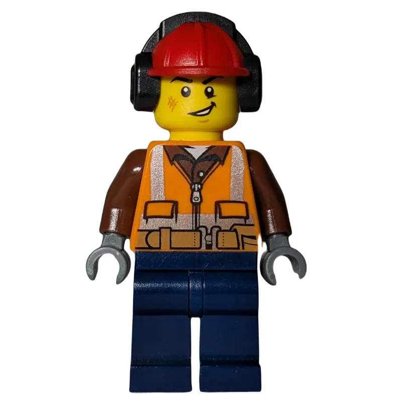 Worker - Orange Safety Vest, Dark Blue Legs,… — minifigurine LEGO | Brick Broker