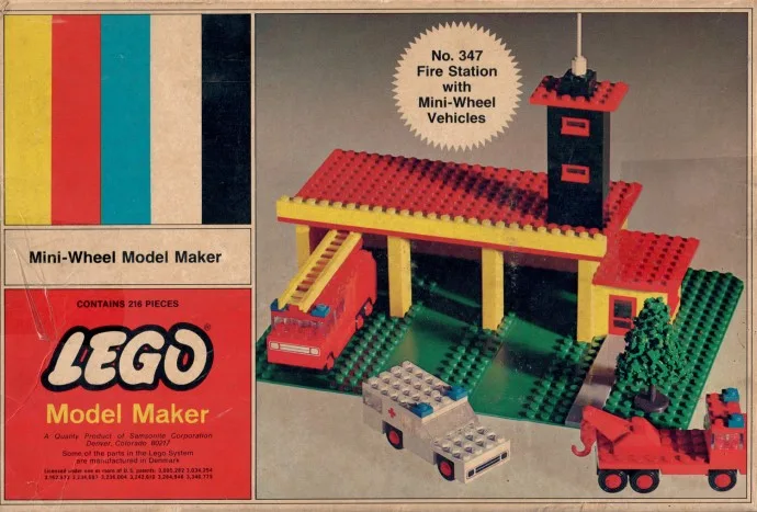 LEGO 347 Caserne de Pompiers avec Véhicules à Mini-Roues - prix | Brick Broker