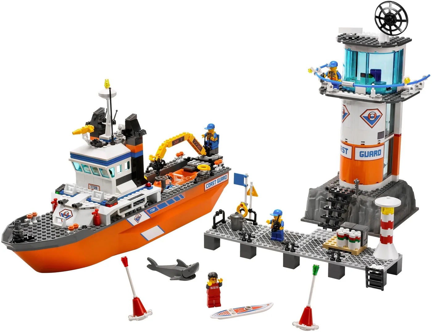 LEGO 7739 Bateau de patrouille et tour de garde des garde-côtes - prix | Brick Broker