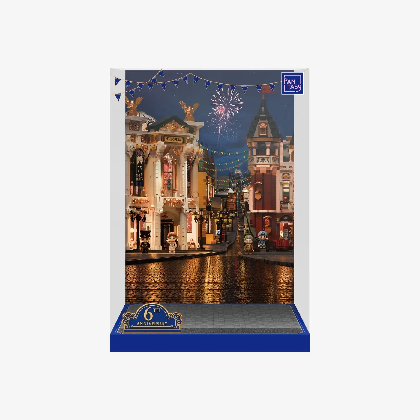 Pantasy Souvenir du 6e anniversaire | Vitrine en acrylique personnalisée (PANT-YKL-PAN6TH-Street scene) - prix | Brick Broker