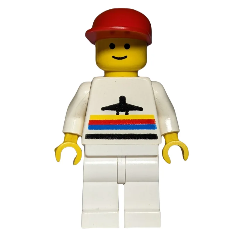 Man, White Shirt with Airplane, White Legs, R… — minifigurine LEGO | Brick Broker