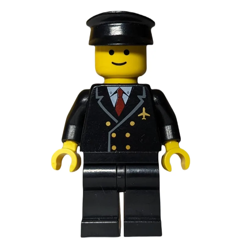 Pilot - Black Torso, Black Legs Black Hat — minifigurine LEGO | Brick Broker