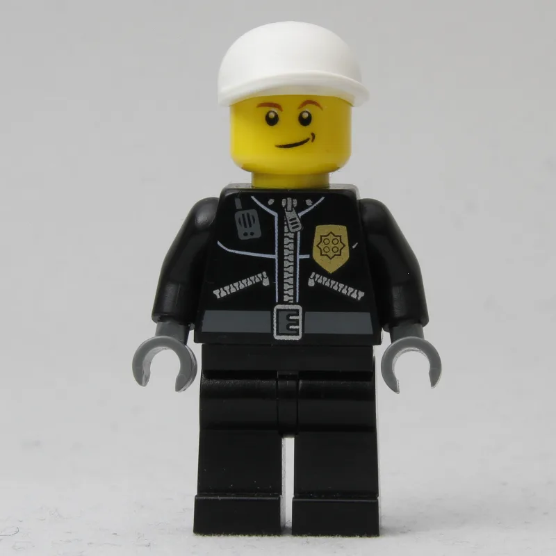Policeman, Black Jacket with Zipper, Radio, B… — minifigurine LEGO | Brick Broker