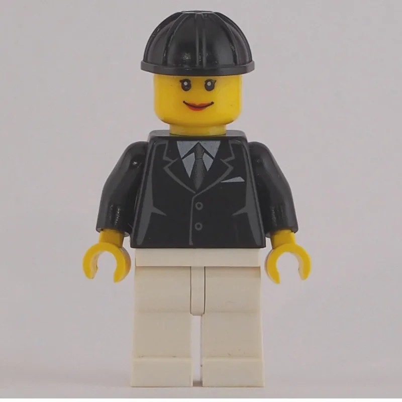 Woman, Black Jacket with Tie, White Legs, Bla… — minifigurine LEGO | Brick Broker