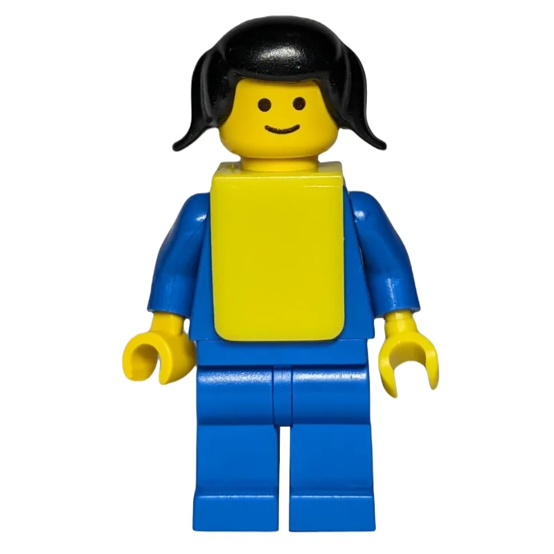 Female, Plain Blue Torso and Legs, Black Pigt… — minifigurine LEGO | Brick Broker