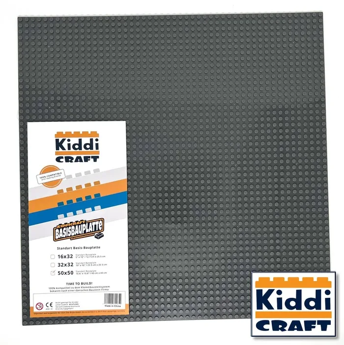 Kiddicraft Plaque de base 50 x 50 - Gris foncé (KID-KC50DG) - prix | Brick Broker