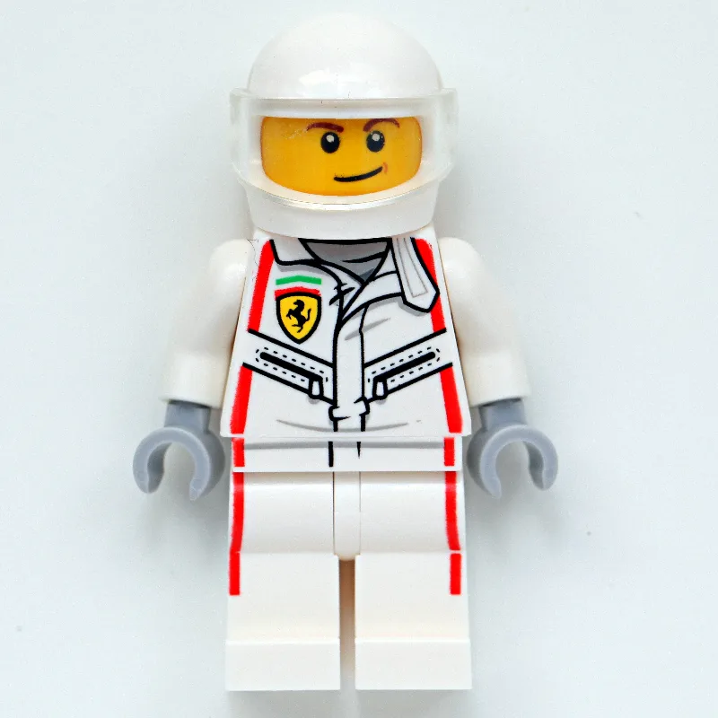 Race Driver, White Ferrari Racing Suit, White… — minifigurine LEGO | Brick Broker