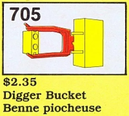 LEGO 705 Godet d'Excavatrice - prix et où acheter | Brick Broker