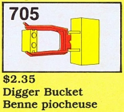 LEGO 705 Godet d'Excavatrice - prix et où acheter | Brick Broker