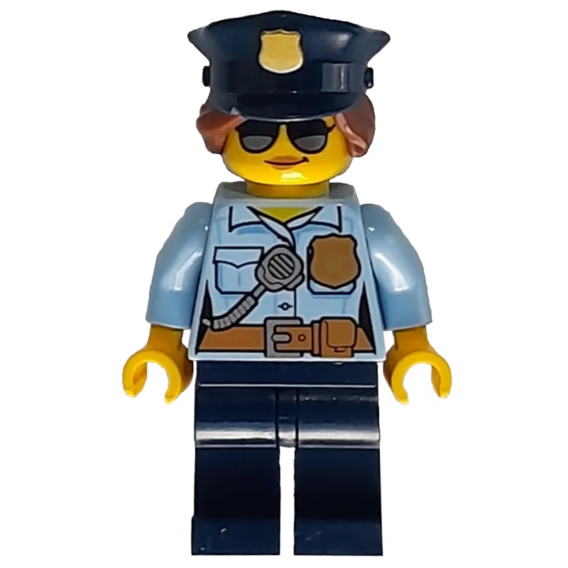 Policewoman, Bright Light Blue Shirt with Rad… — minifigurine LEGO | Brick Broker