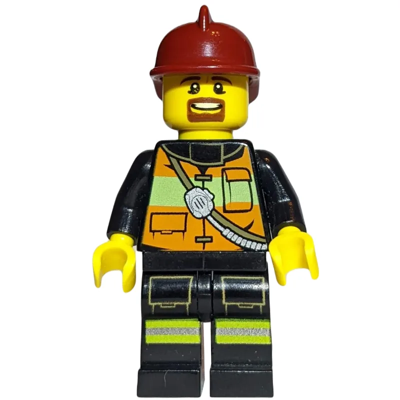 Fireman, Orange Safety Vest with Radio, Dark… — minifigurine LEGO | Brick Broker