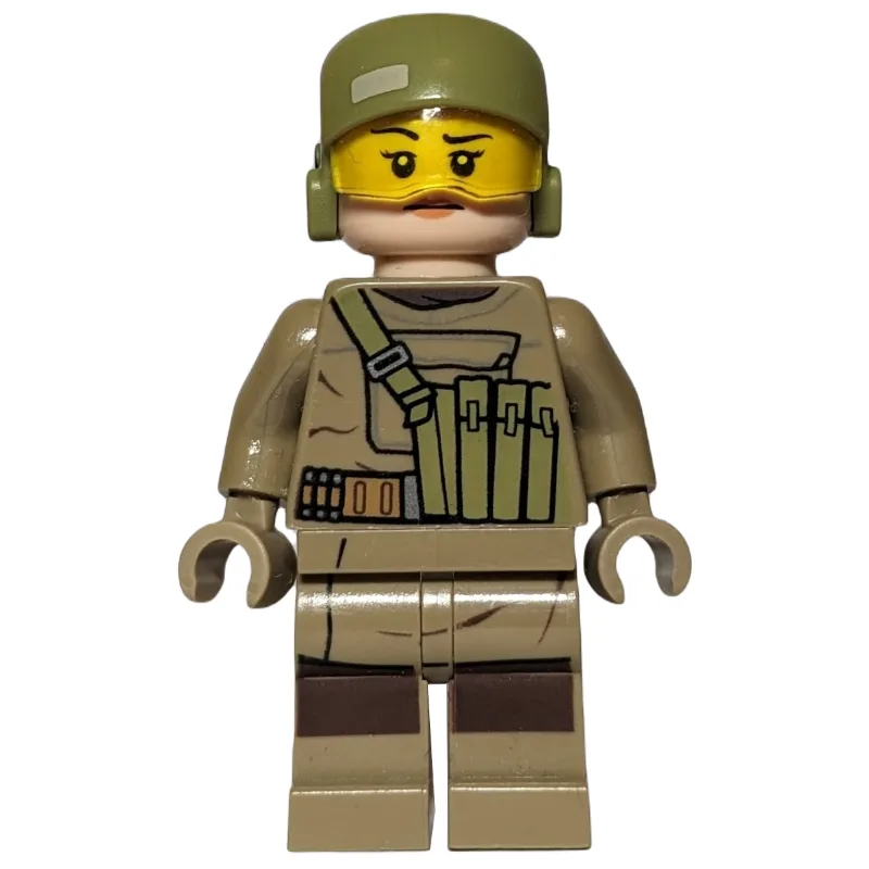 Resistance Soldier, Female, Olive Green Helmet — minifigurine LEGO | Brick Broker