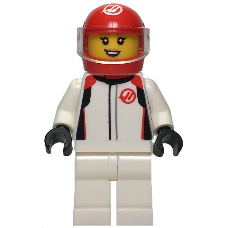 F1 Driver, Haas, White Suit, Red Helmet — minifigurine LEGO | Brick Broker