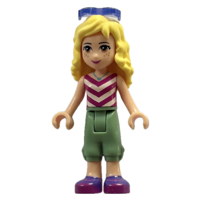 Naya - White/Magenta Top, Sand Green Trousers — minifigurine LEGO | Brick Broker