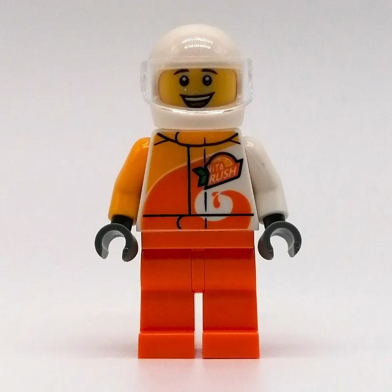 Driver - White Torso, Orange Legs, White Helm… — minifigurine LEGO | Brick Broker