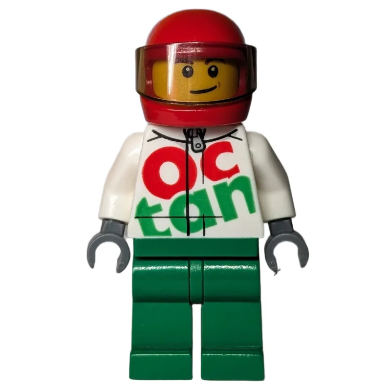 Racer Ray, White and Green Jumpsuit with Larg… — minifigurine LEGO | Brick Broker