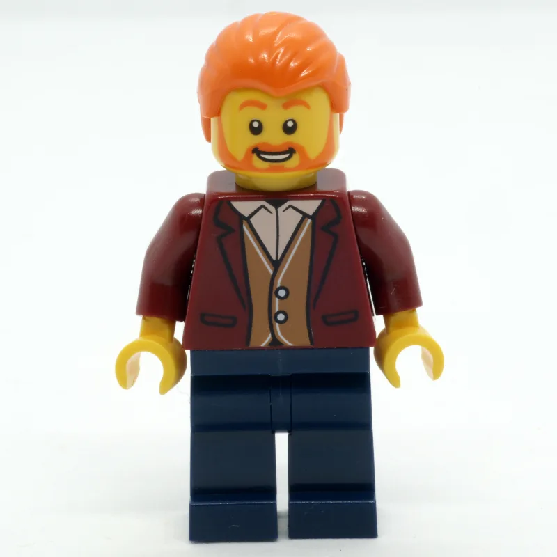 Man, Dark Red Jacket, Dark Blue Legs, Orange… — minifigurine LEGO | Brick Broker