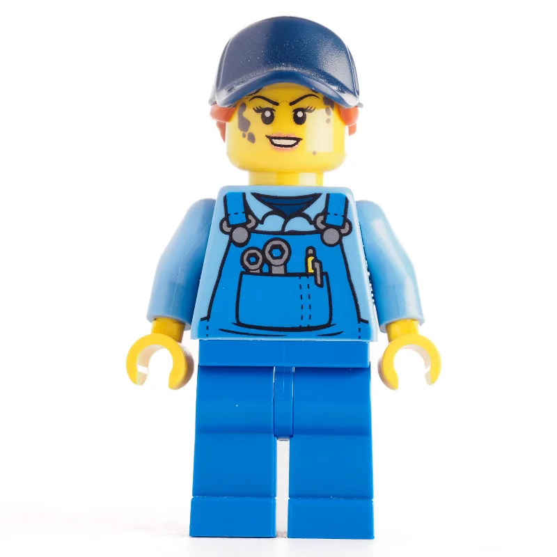 Mechanic, Medium Blue Torso, Blue Overall, Bl… — minifigurine LEGO | Brick Broker