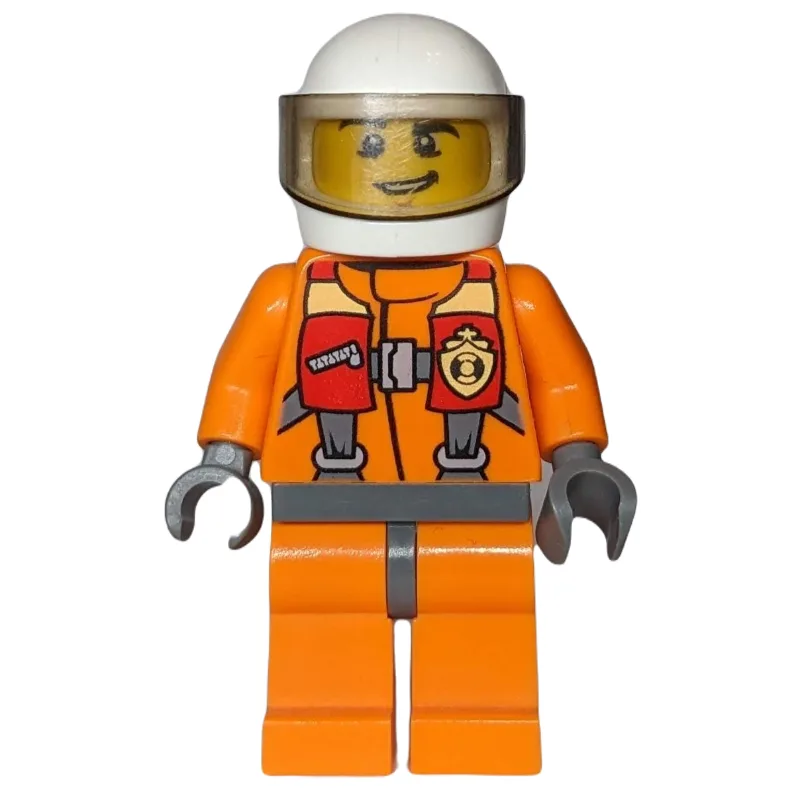 Coast Guard, Orange Jumpsuit, White Helmet wi… — minifigurine LEGO | Brick Broker