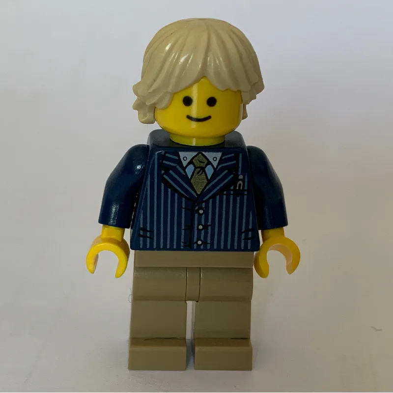 Dark Blue Torso, Jacket, Dark Tan Legs, Tan H… — minifigurine LEGO | Brick Broker