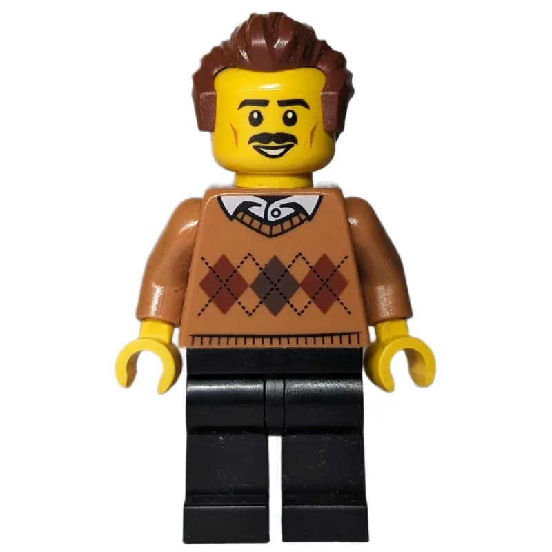 Medium Nougat Torso, Black Legs, Reddish Brow… — minifigurine LEGO | Brick Broker