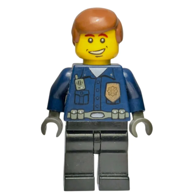 Policeman, Dark Blue Shirt with Radio and Bad… — minifigurine LEGO | Brick Broker