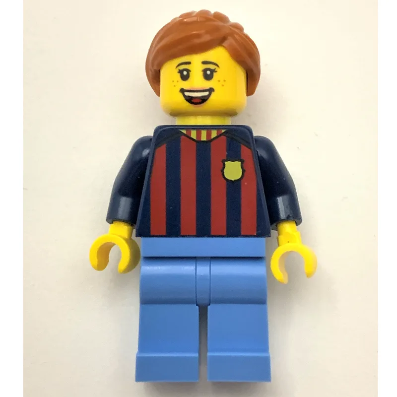 FC Barcelona Fan - Medium Blue Legs, Dark Ora… — minifigurine LEGO | Brick Broker