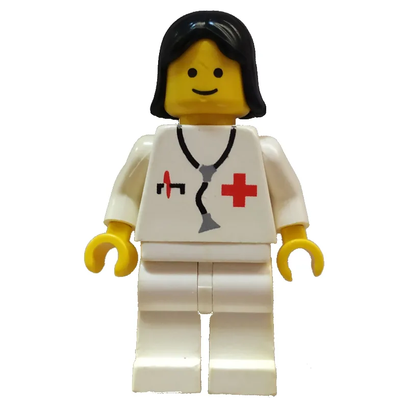 Doctor, Woman, White Jacket with Red Cross an… — minifigurine LEGO | Brick Broker
