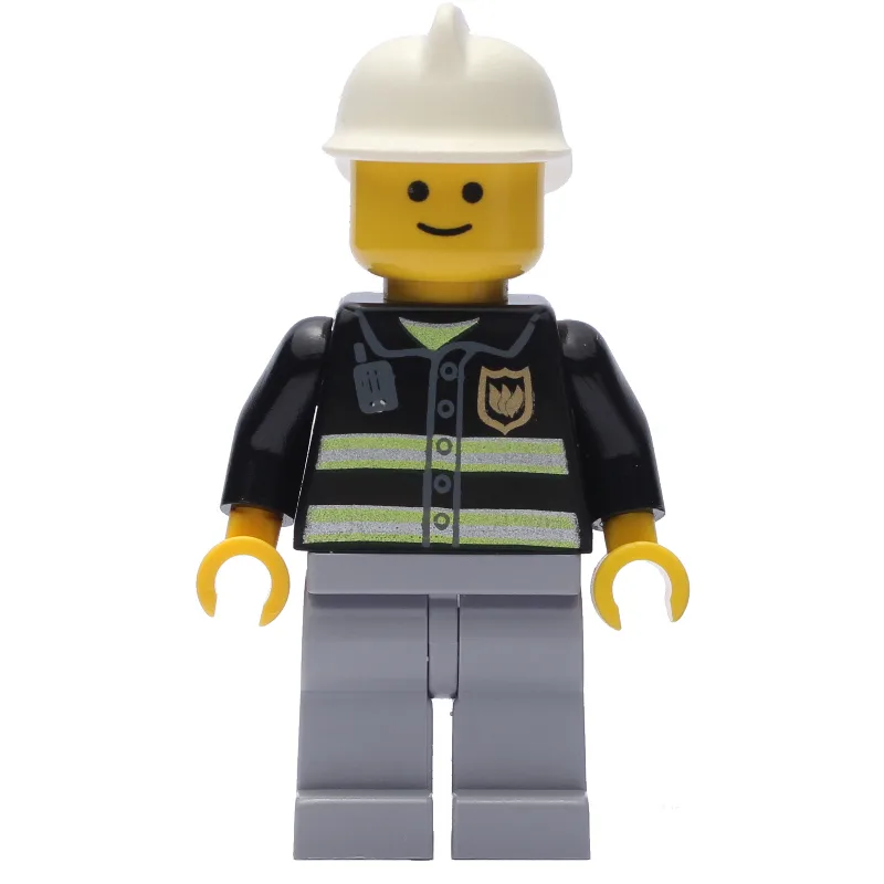 Fire Fighter - Black Torso, Light Bluish grey… — minifigurine LEGO | Brick Broker