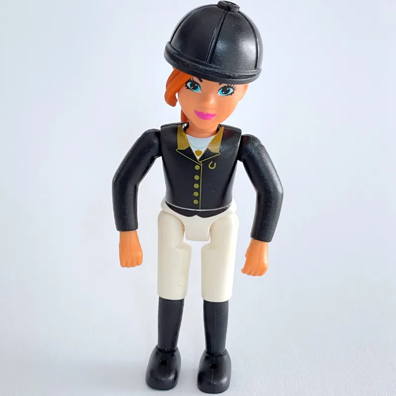 Belville Horse Rider, Black Top and Helmet — minifigurine LEGO | Brick Broker