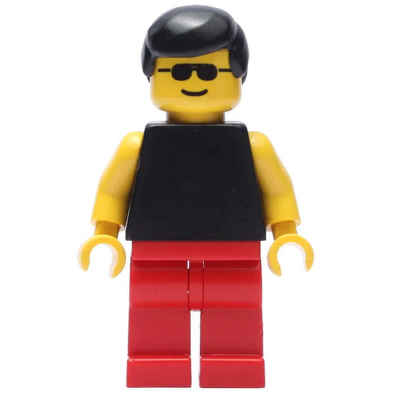 Man, Black Tank Top with Yellow Arms, Red Leg… — minifigurine LEGO | Brick Broker