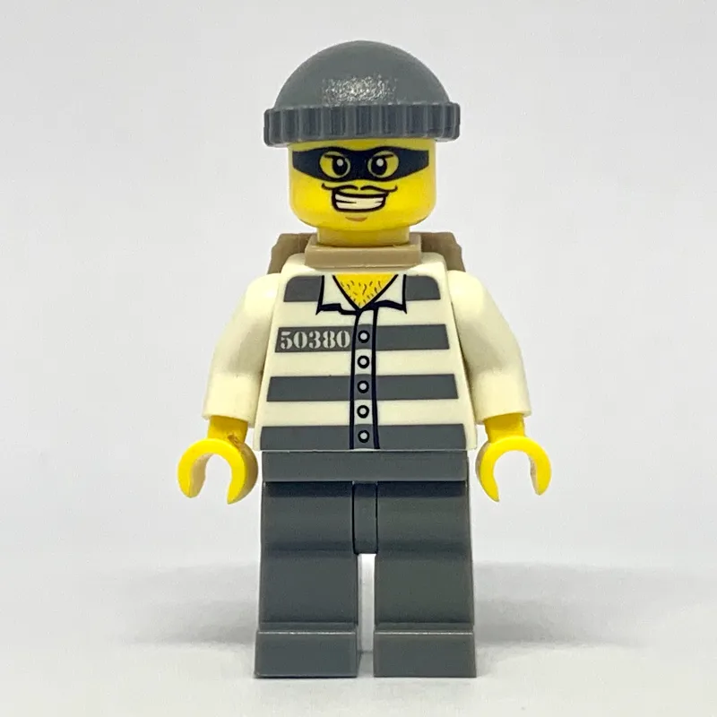 Criminal, Prison Shirt with #50380, Dark Blui… — minifigurine LEGO | Brick Broker