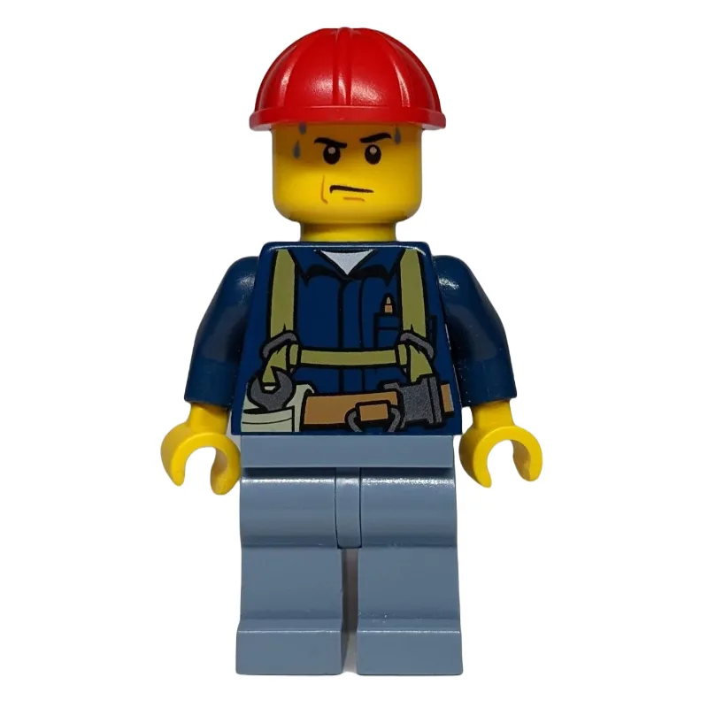 Construction Worker, Dark Blue Shirt with Har… — minifigurine LEGO | Brick Broker