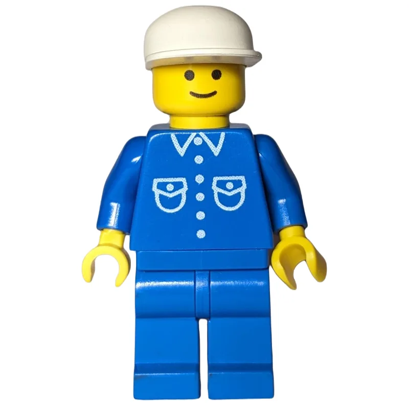 Man, Blue Shirt with Buttons and Pockets, Blu… — minifigurine LEGO | Brick Broker