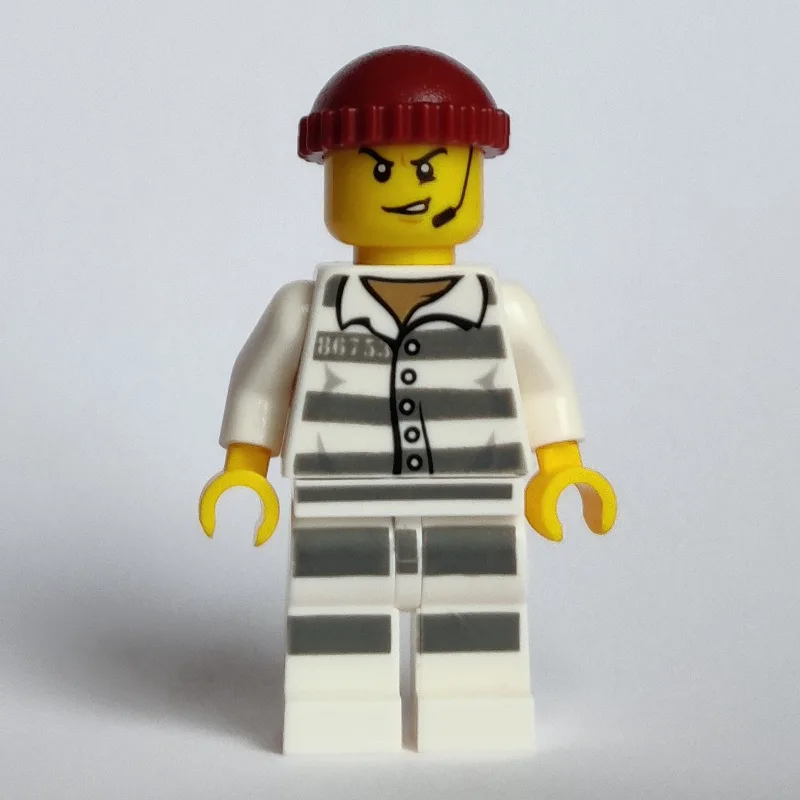 Criminal, Prison Shirt with #86753, Dark Red… — minifigurine LEGO | Brick Broker