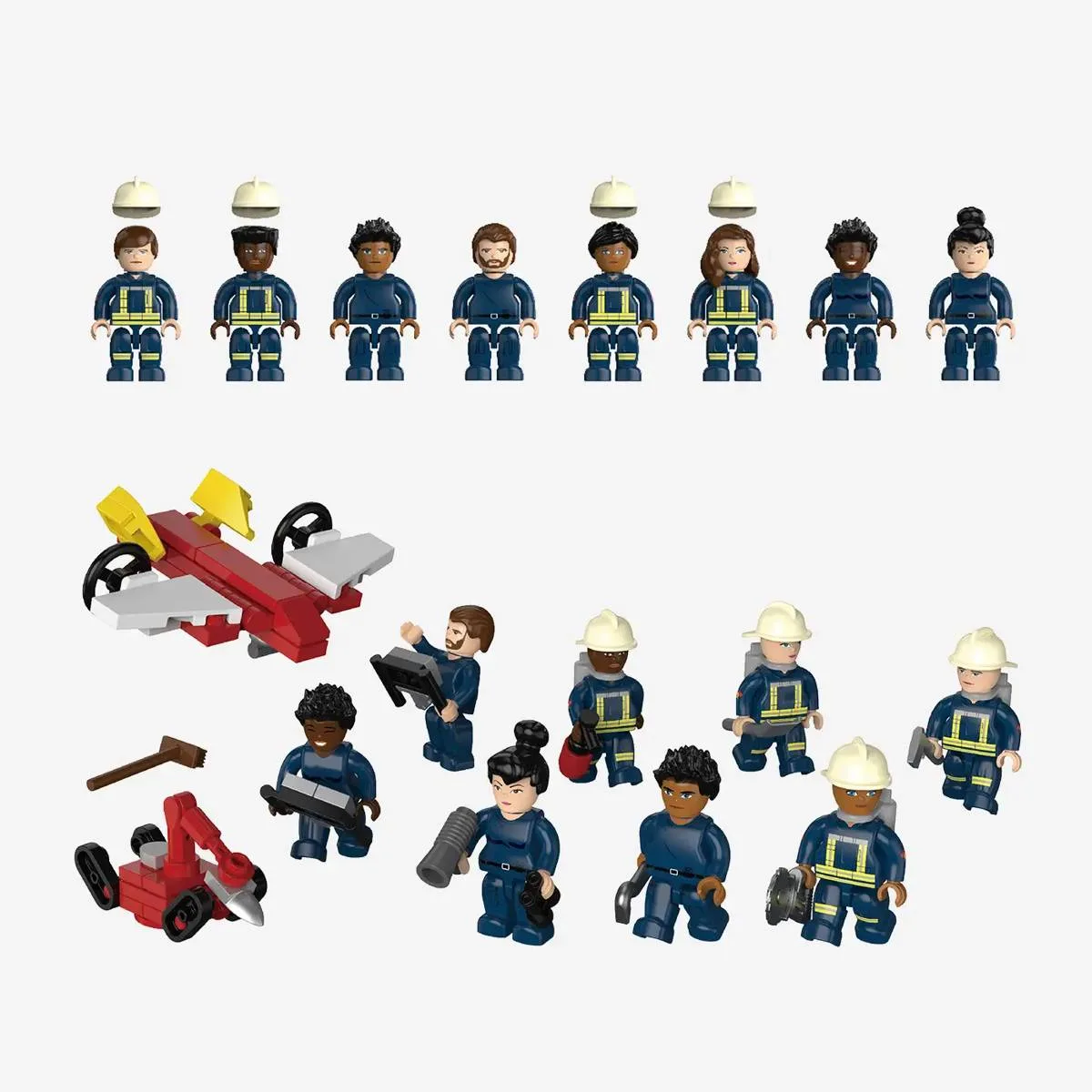 BlueBrixx Minifigures de pompier - Support de drone (BB-108876) - prix | Brick Broker